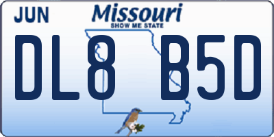 MO license plate DL8B5D