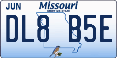 MO license plate DL8B5E