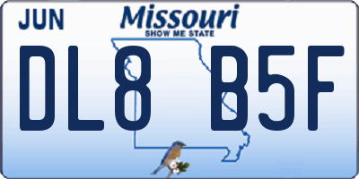 MO license plate DL8B5F