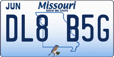 MO license plate DL8B5G