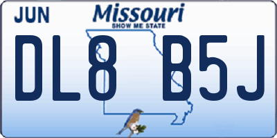 MO license plate DL8B5J