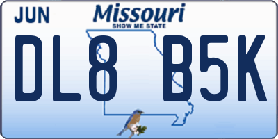 MO license plate DL8B5K