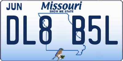 MO license plate DL8B5L