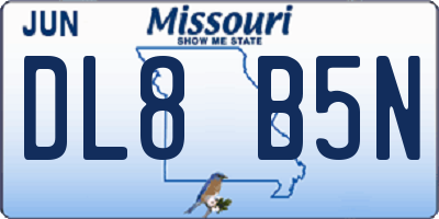 MO license plate DL8B5N