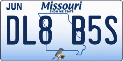 MO license plate DL8B5S