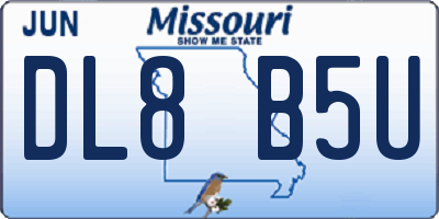 MO license plate DL8B5U