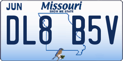MO license plate DL8B5V