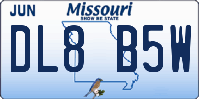 MO license plate DL8B5W