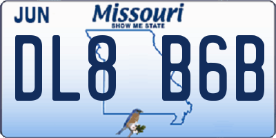 MO license plate DL8B6B