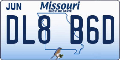 MO license plate DL8B6D