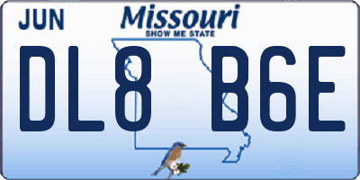 MO license plate DL8B6E