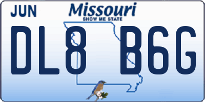 MO license plate DL8B6G