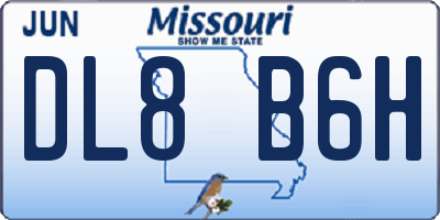 MO license plate DL8B6H