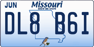 MO license plate DL8B6I