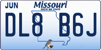 MO license plate DL8B6J