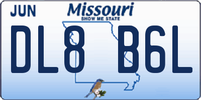 MO license plate DL8B6L