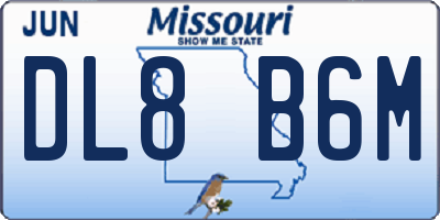 MO license plate DL8B6M