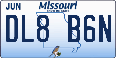 MO license plate DL8B6N