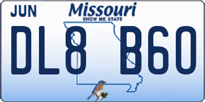 MO license plate DL8B6O