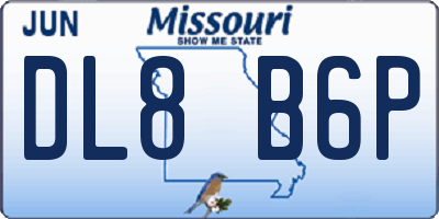 MO license plate DL8B6P