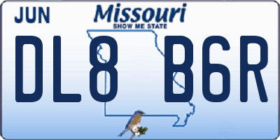 MO license plate DL8B6R