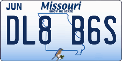 MO license plate DL8B6S