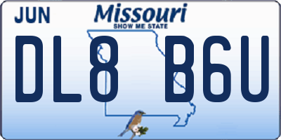 MO license plate DL8B6U