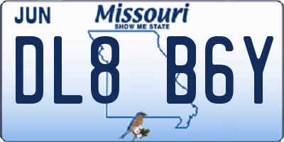 MO license plate DL8B6Y