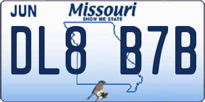 MO license plate DL8B7B