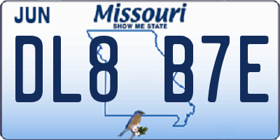 MO license plate DL8B7E