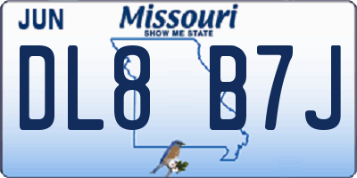 MO license plate DL8B7J