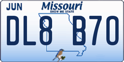 MO license plate DL8B7O