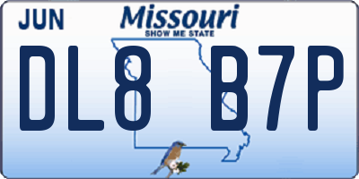 MO license plate DL8B7P