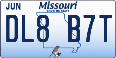 MO license plate DL8B7T