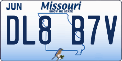 MO license plate DL8B7V