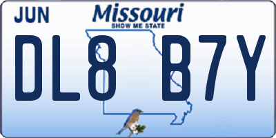 MO license plate DL8B7Y