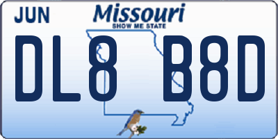 MO license plate DL8B8D