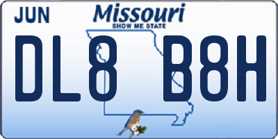 MO license plate DL8B8H