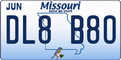 MO license plate DL8B8O