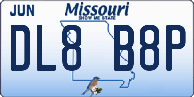 MO license plate DL8B8P