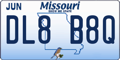 MO license plate DL8B8Q