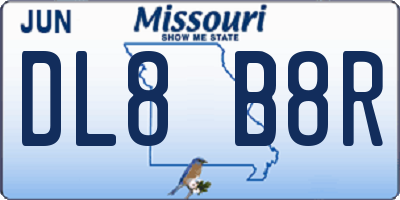 MO license plate DL8B8R