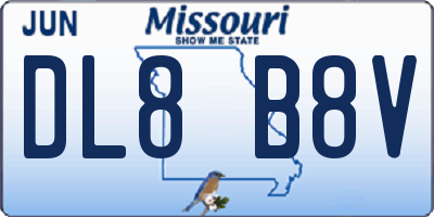 MO license plate DL8B8V
