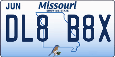MO license plate DL8B8X
