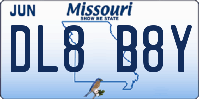 MO license plate DL8B8Y