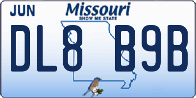MO license plate DL8B9B