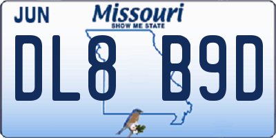 MO license plate DL8B9D