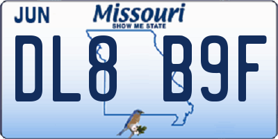 MO license plate DL8B9F