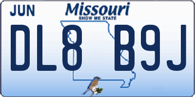 MO license plate DL8B9J