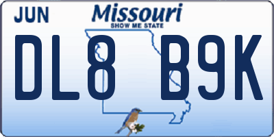 MO license plate DL8B9K